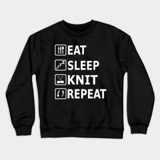 Eat Sleep Knitting Repeat Wool Gift Kids Crewneck Sweatshirt